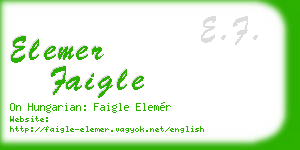 elemer faigle business card